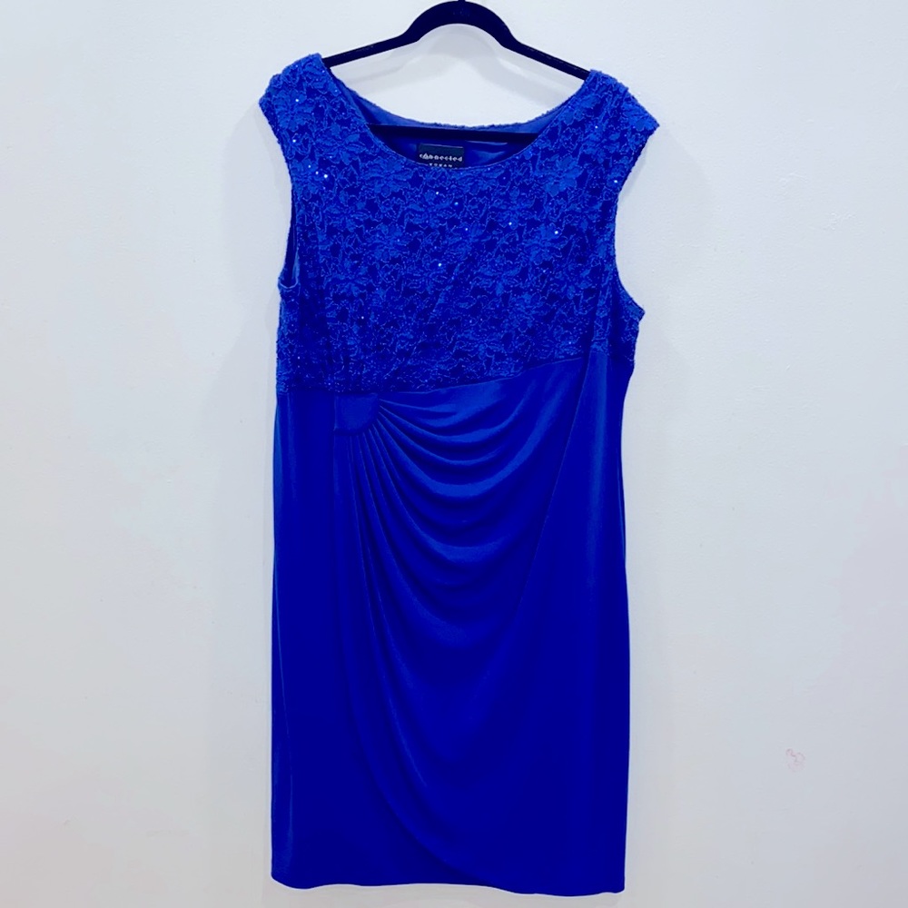 Stunning formal blue cocktail dress w-sparkly top!